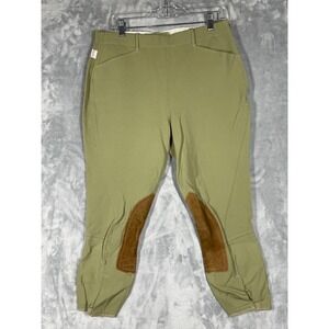 Vintage The Tailored Sportsman Mens Green English Riding Breeches Knee Patch 34